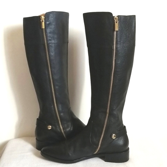 Michael Kors Black Leather Knee High Riding Boots - Picture 5 of 13